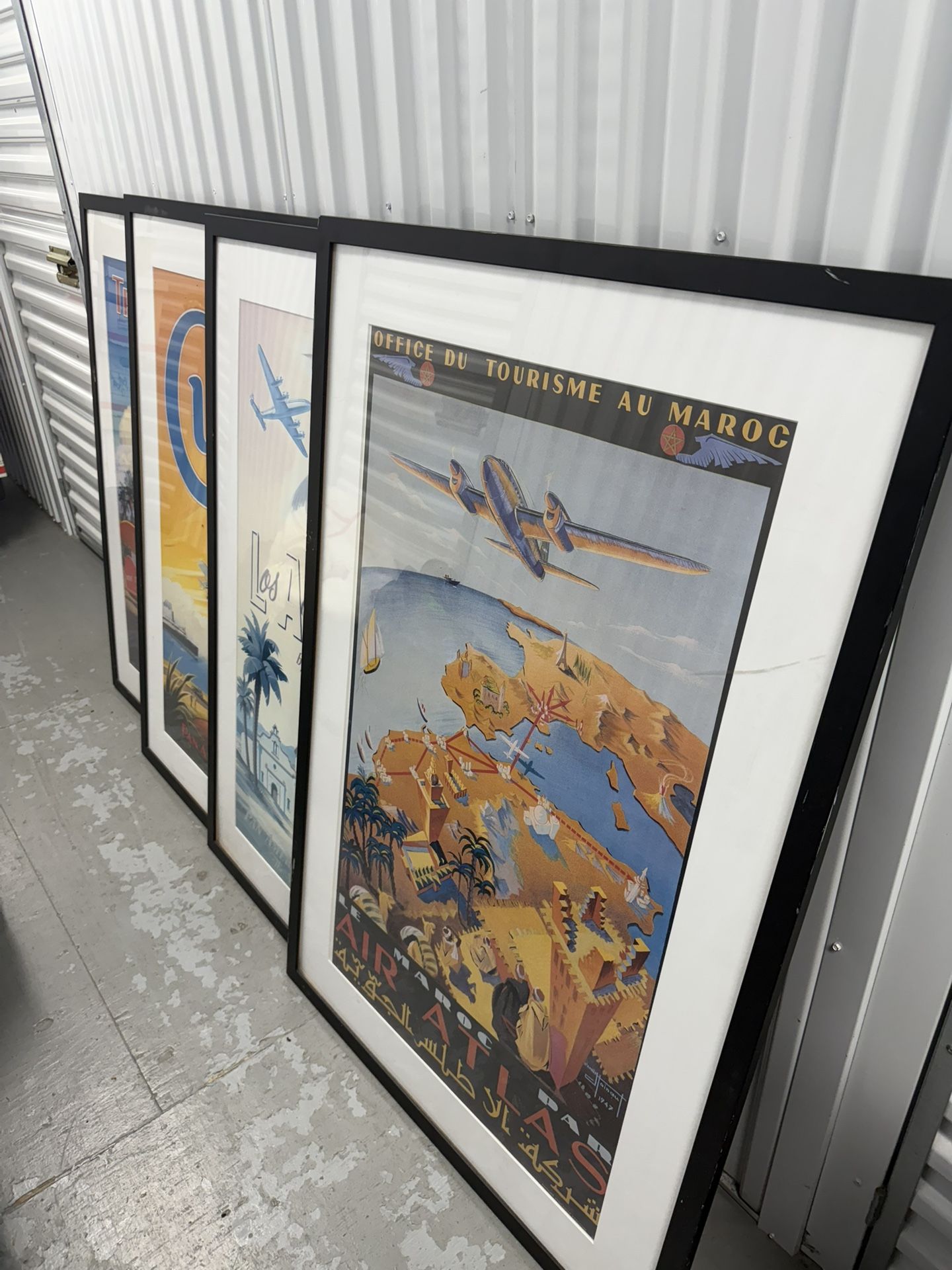 Set of 4 Framed Travel Poster Prints – Oversized Wall Art (35” x 46” each) $150 OBO - orig $800+