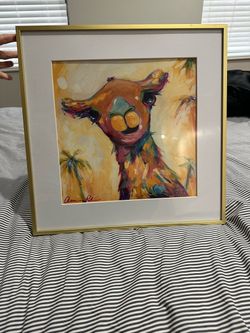 Amira Rahim Camel Print in Gold Frame