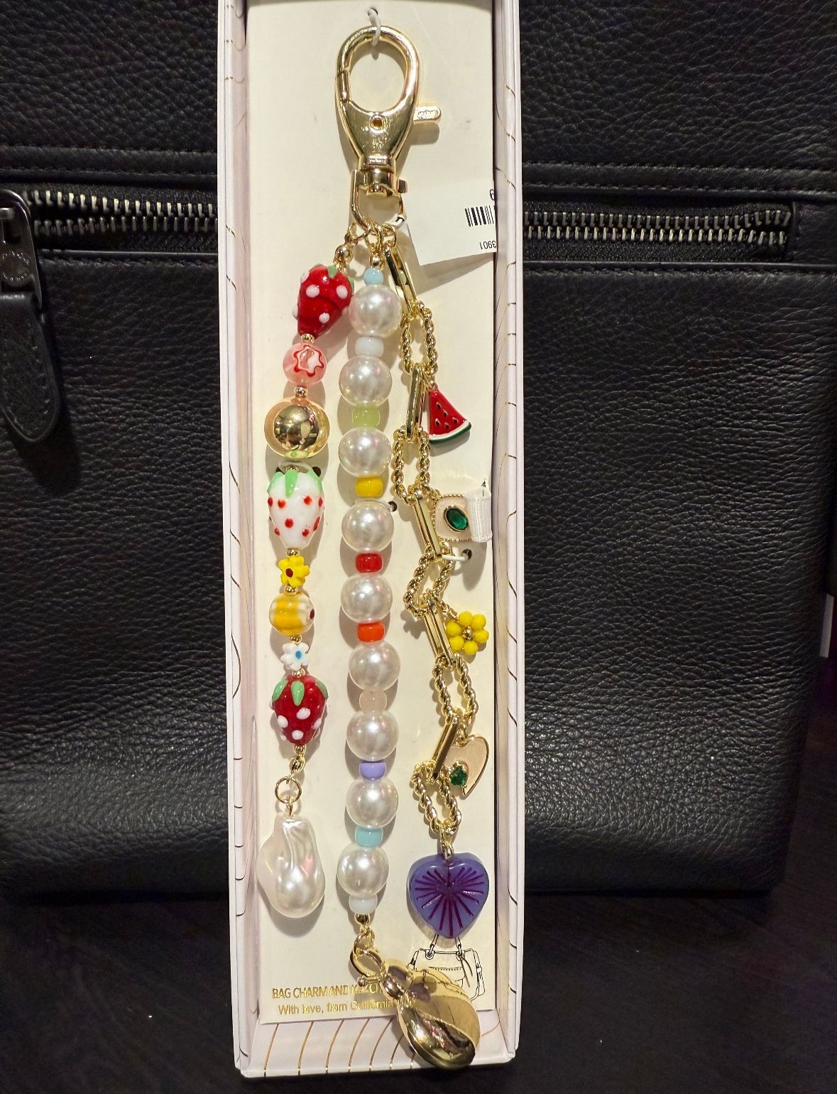 Bag Charm With Glass Beads