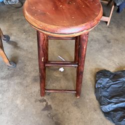 Wooden Stool with turning top seat