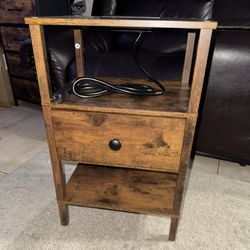 End table with charging station 