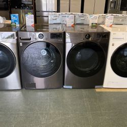 L G Black Stainless Steel Front Load Washer And Gas Dryer Laundry Set‼️