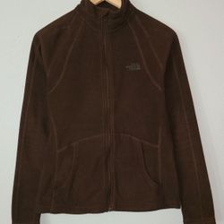 The North Face Brown Sweatshirt Size Small Women's Long Sleeve Full Zip Fleece