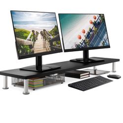 Dual Computer Monitor Stand - Black - New