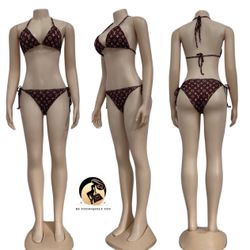 Two Piece Letter Print Fashion Swimsuit