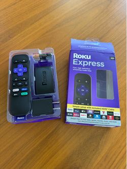 Roku Express HD Media Player with Remote & Cables - Brand New in Box!