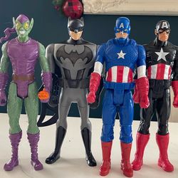 Batman, Captain America & Green Goblin 12” Action Figures