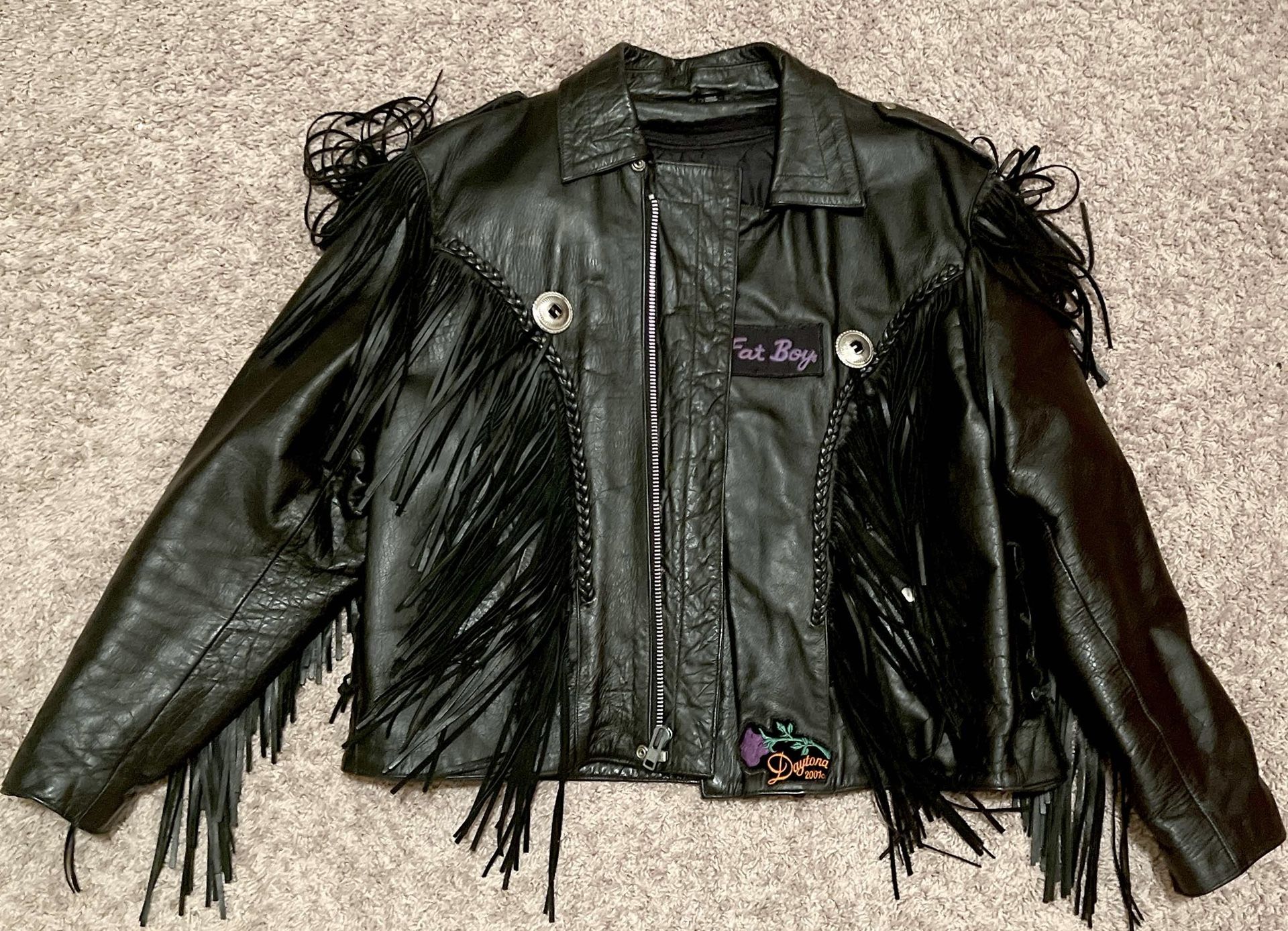 Leather Motorcycle Jacket     Size 2x