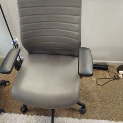 Gray leather office chair 30 dollars 