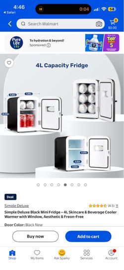 Frigidaire 4L Mini Fridge Skincare & Beverage Cooler