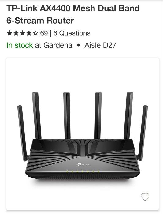 Wifi Router TP link AX4400