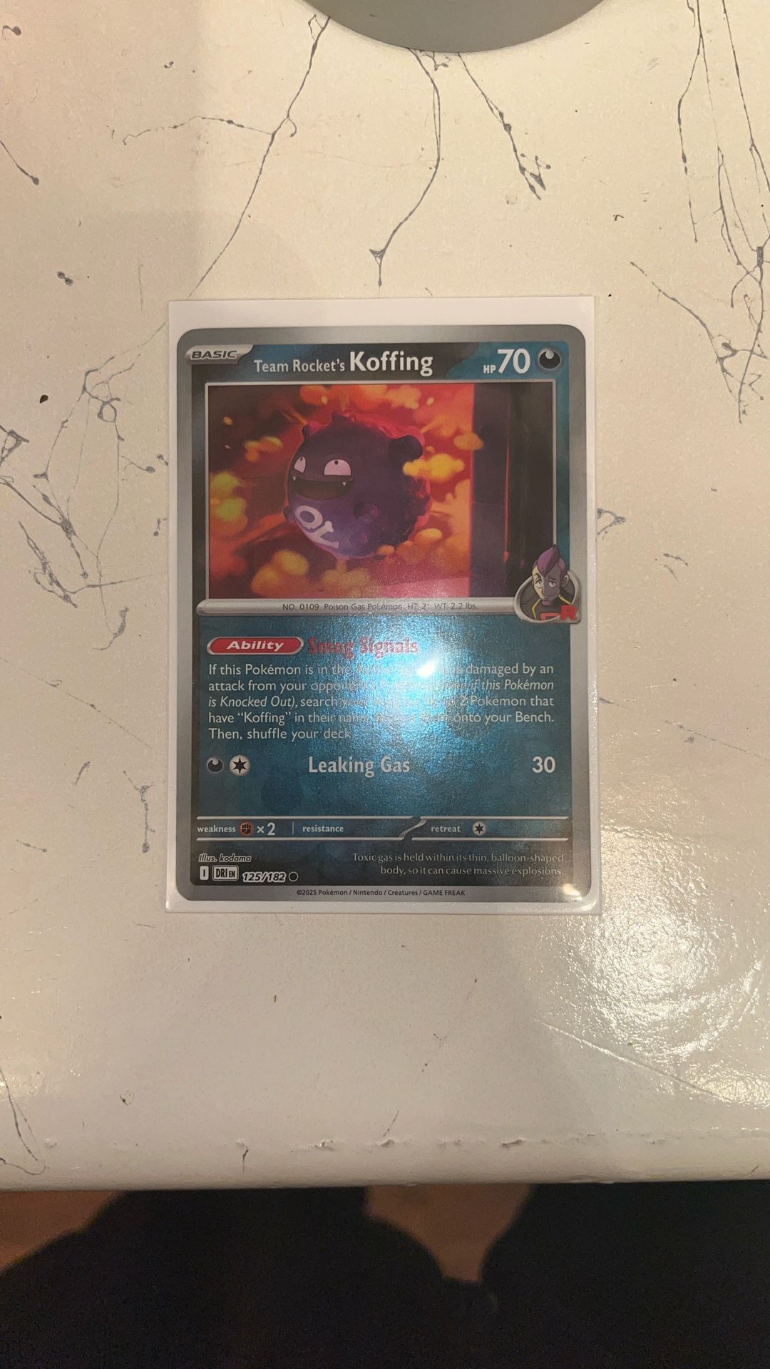 Team Rocket's Koffing #125 Reverse Holo Pokemon Destined Rivals