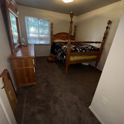 Queen Bed frame And Dresser 