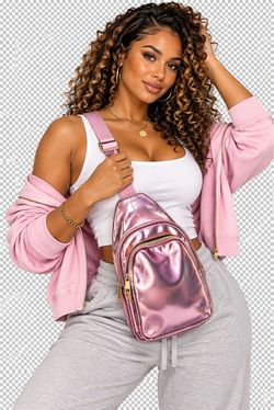 Pink Metallic Mini Sling Bag