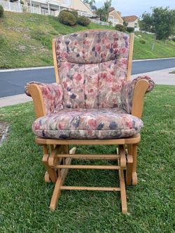 Upholstered Dutalier glider and ottoman