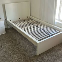 Modern White Twin Bed 