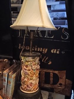 Glass and Metal Table Lamp