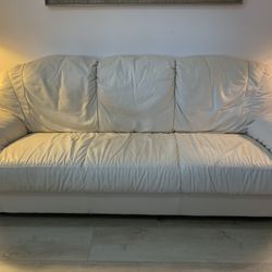 leather sofa  bone color