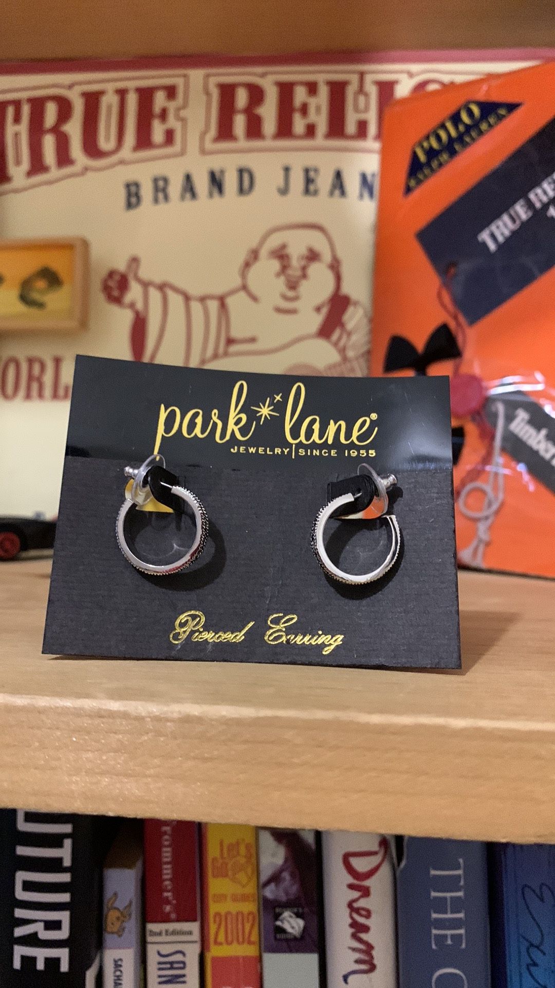 PARK LANE-women’s silver colored small loop PIERCED EARRINGS