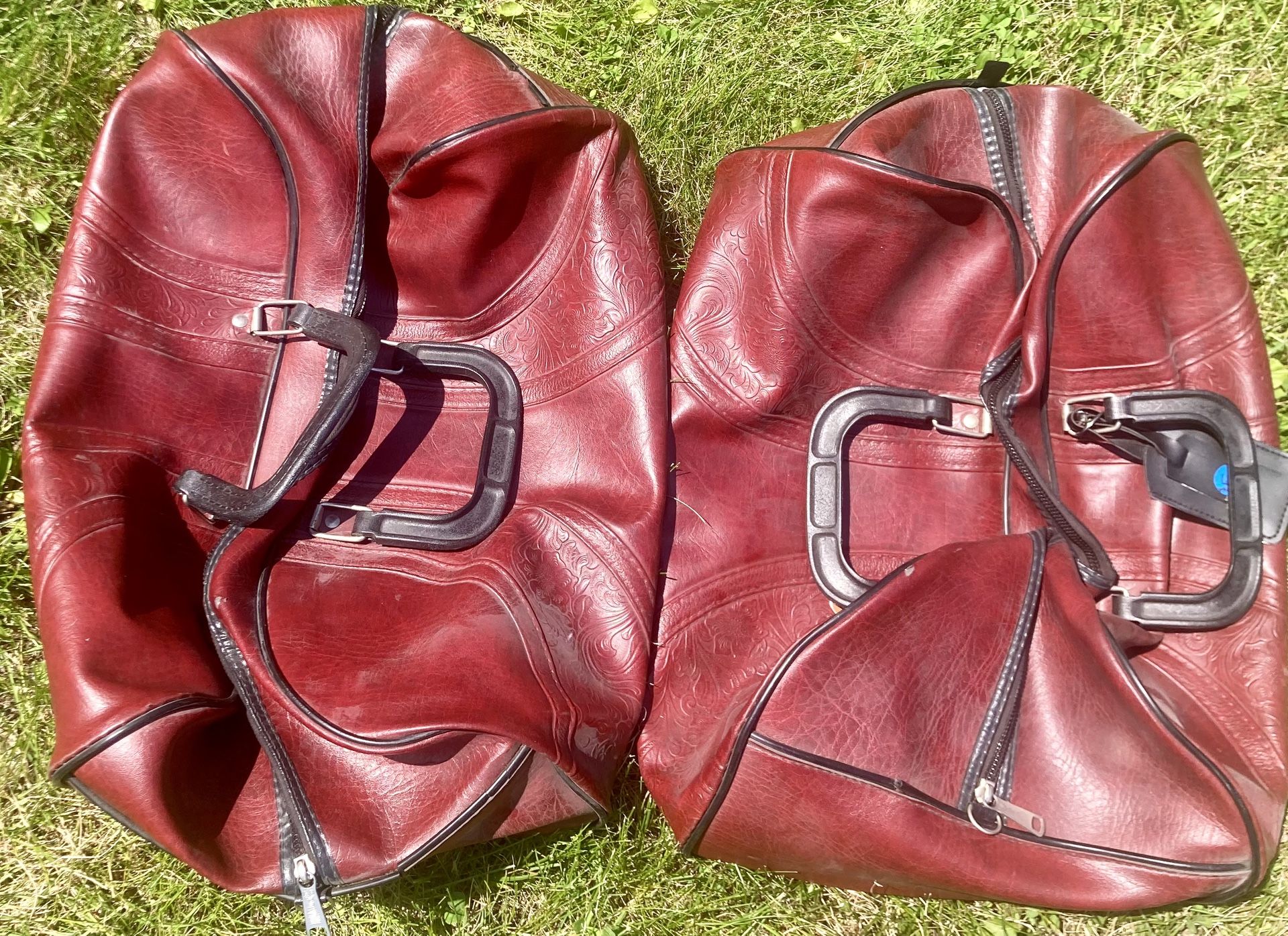 Pair of Red Leather Bags