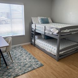 Bunk Beds, Desk/chair, Carpet