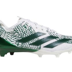 Men's Adidas Adizero Electric 2 White Green Art Football Cleats Sz 9.5 🏈 