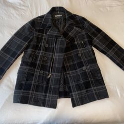 Men's Plaid Wool Double Breasted Coat