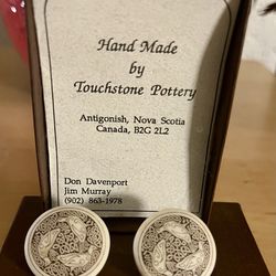 Vintage handmade  pottery earrings