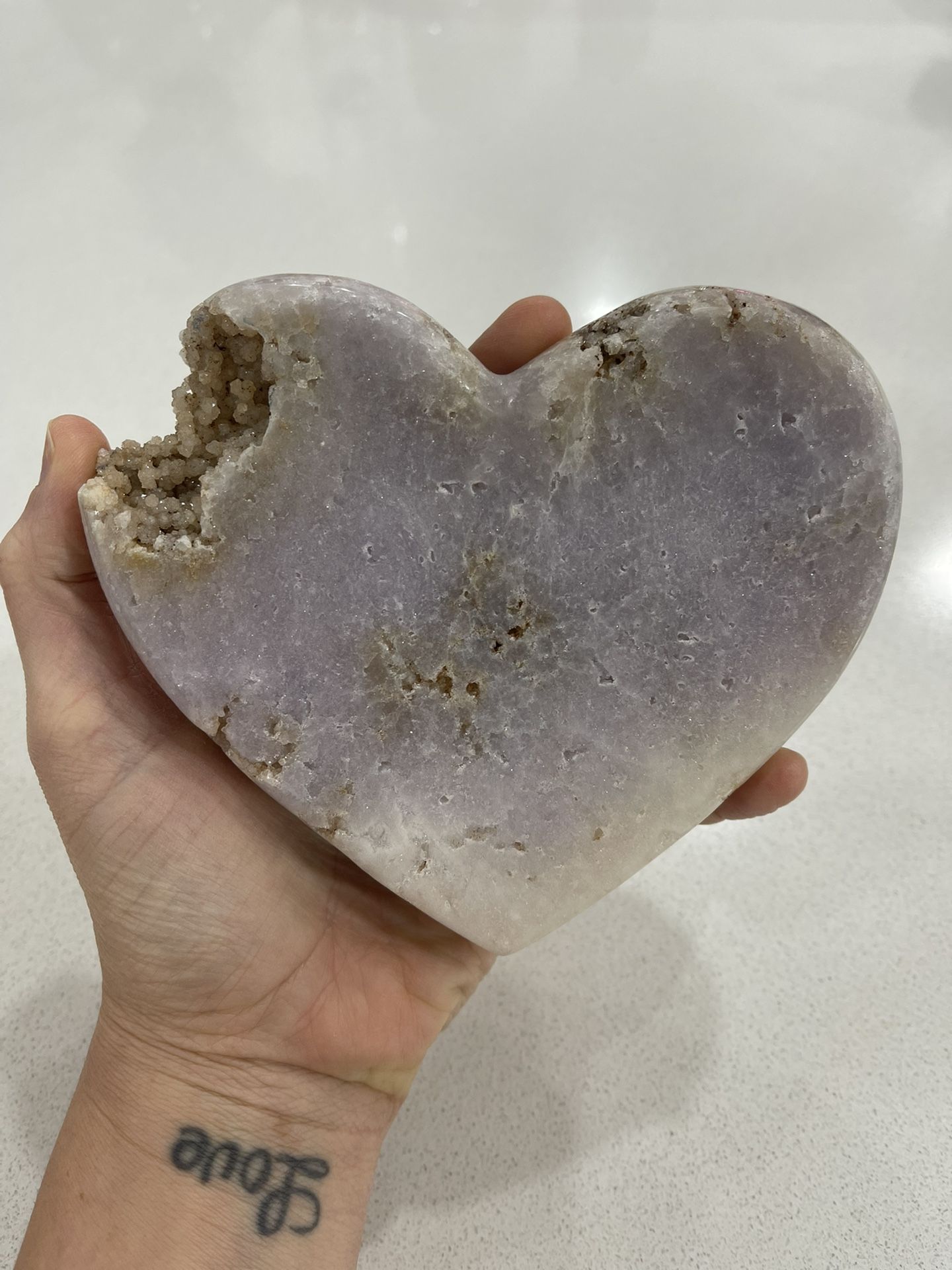 Pink Amethyst Crystal Heart 