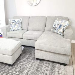 ☆ Greaves Stone Sofa Chaise,Small Sectional,seccional,Couch,livingroom/Delivery Available, Financing Options 
