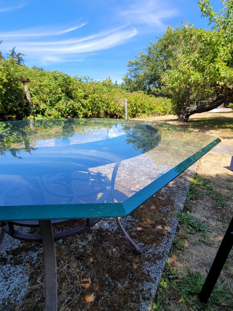 Outdoor Table With Two Glass Tops