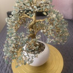 Green Adventurine & Citrine Crystal Bonsai Tree