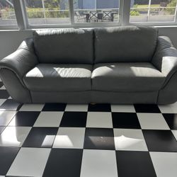 Gray Leather Sofa