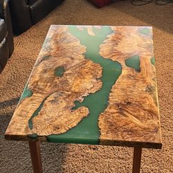 Figured Epoxy River Coffee Table