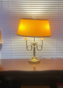 Brass Bouillotte Table Lamp with Shade