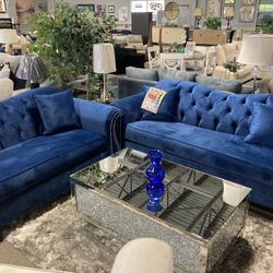 Gorgeous Blue Sofa Loveseat! $1499 💙🔥