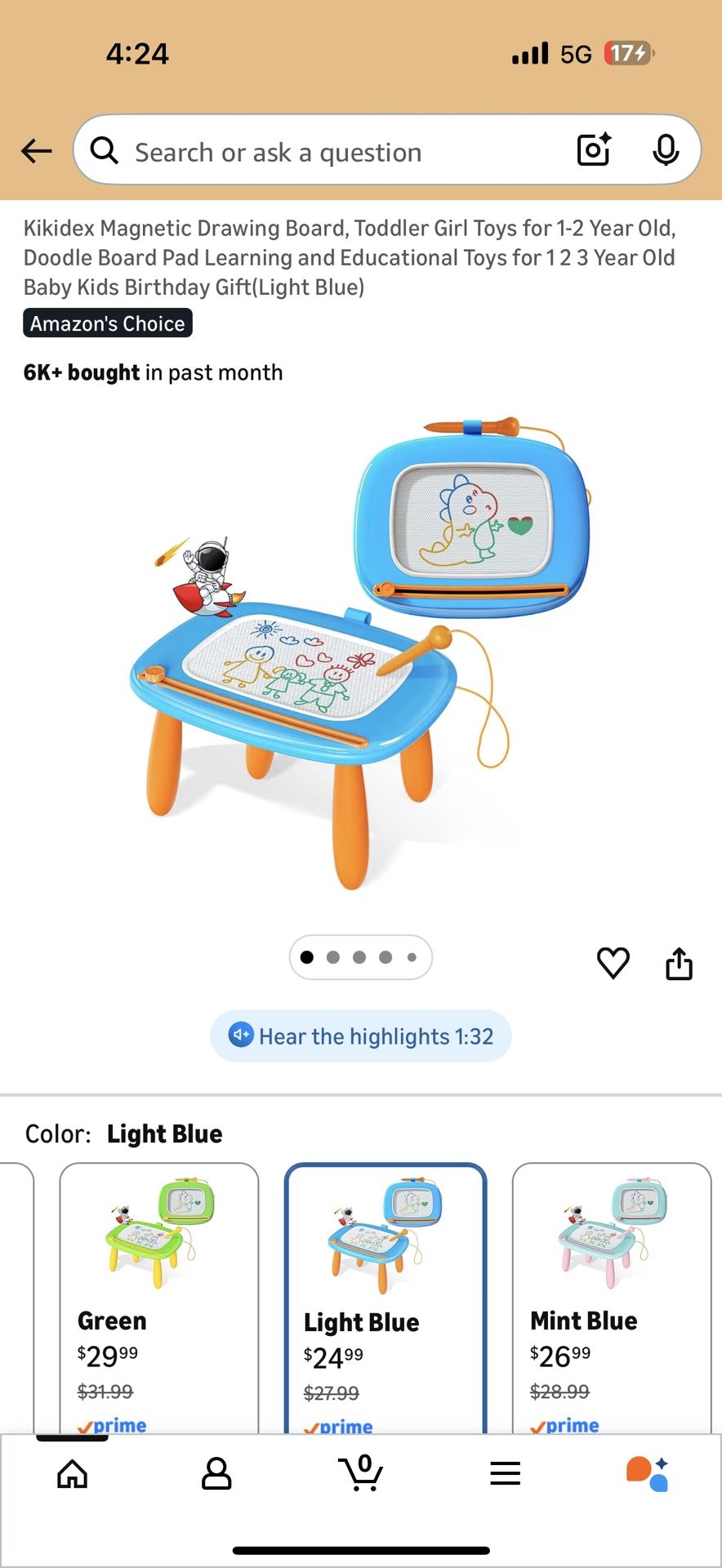 New Blue Magnetic Drawing Board