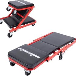 Mechanic Creeper - 36" Folding Garage Chair, 2 Z-Modes, 340lbs Capacity, Foldable and Adjustable with 6 Wheels Roller, Lie or Sit, Under Seat Brand ne