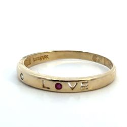 Woman’s Ladies 14k Yellow Gold Love Stacking Ring Band Size 10 GP3125757
