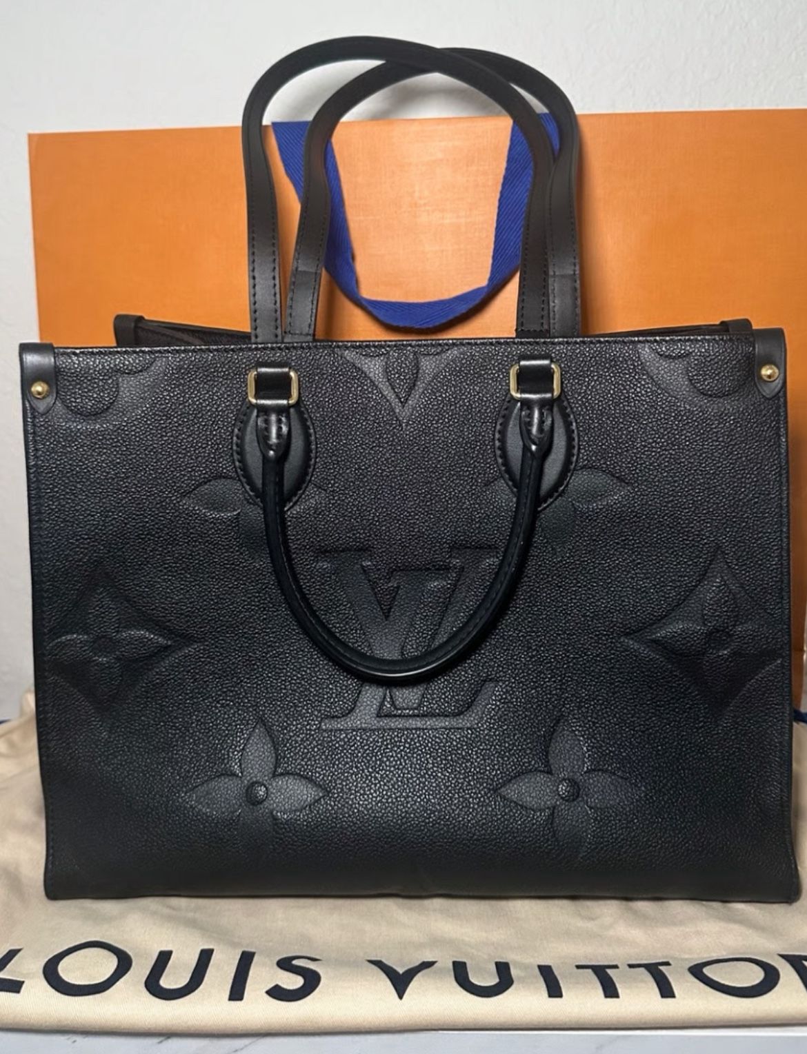 BNIB Louis Vuitton OnTheGo GM Tote Black Empreinte Leather