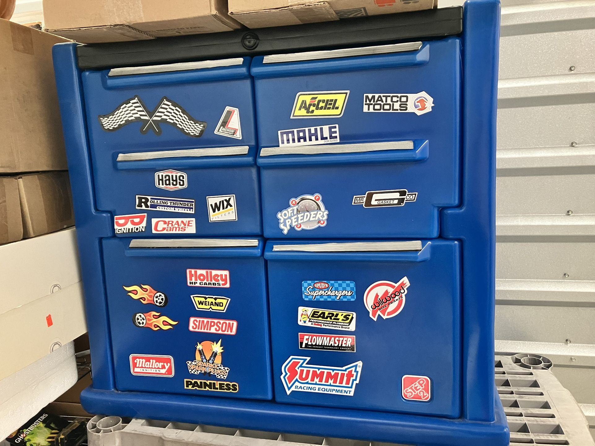 Very Rare Vintage Step Tool Chest Toy Box Storage Cabinet