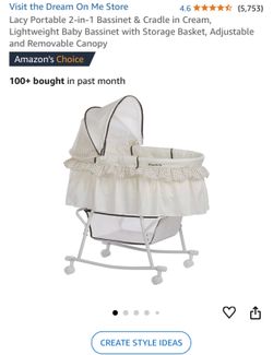 Portable Bassinet And Cradle 2in 1