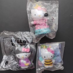 McDonalds Sanrio Hello Kitty Lot of 3 Toys Princess, Witch 2019 & Bee Sealed