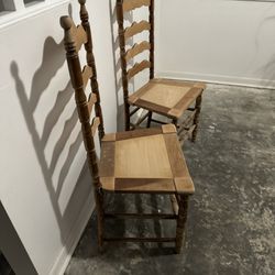 Nice Wood Vintage Ladder  Back Chairs
