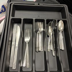 Silver Flatware, Set Silverware Utensils