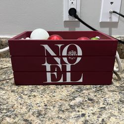Wooden Christmas Box Decor