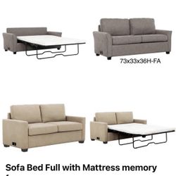 Sofa Bed Full With Mattress Memory Foam 