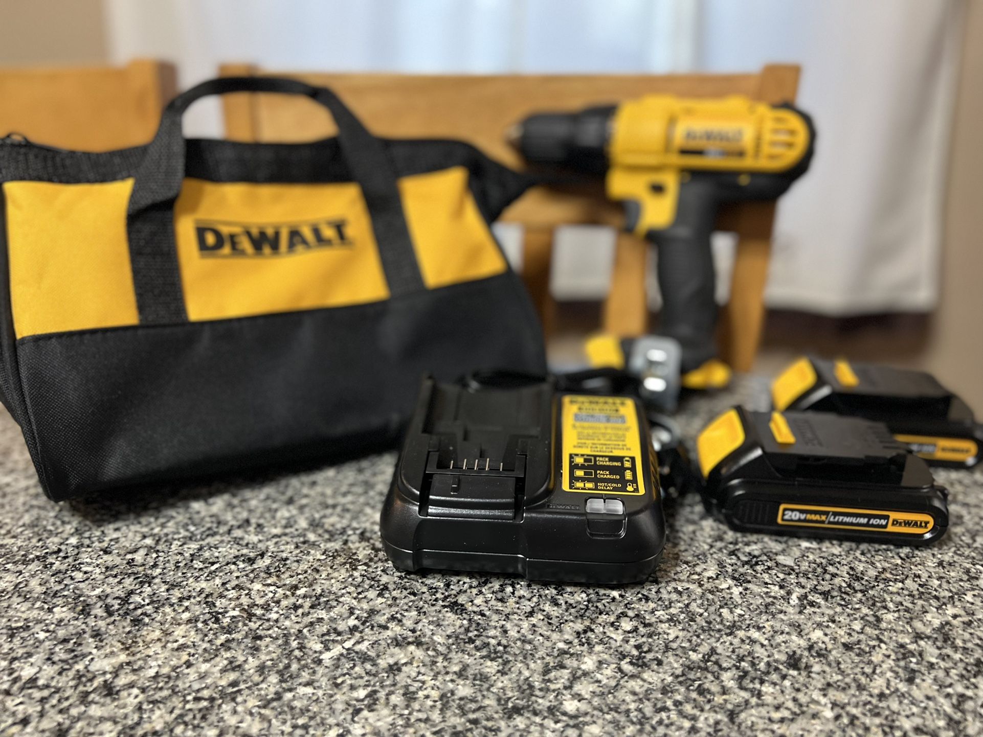 Dewalt 1/2” Cordless Drill Drive - 2 Batteries - Charger And Bag