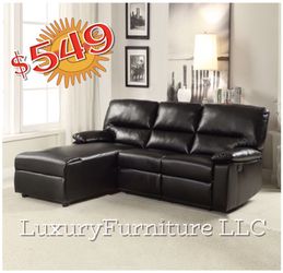 New black bonded leather sofa