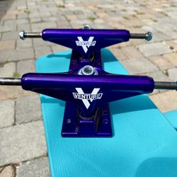 Venture “Candy Purple” Low Skateboard Trucks 5.0 Hangers 7.62” Axles Barely Used